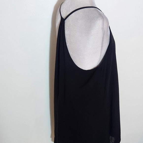 Silence + Noise Black Flowy Tank Top Tunic Size Small