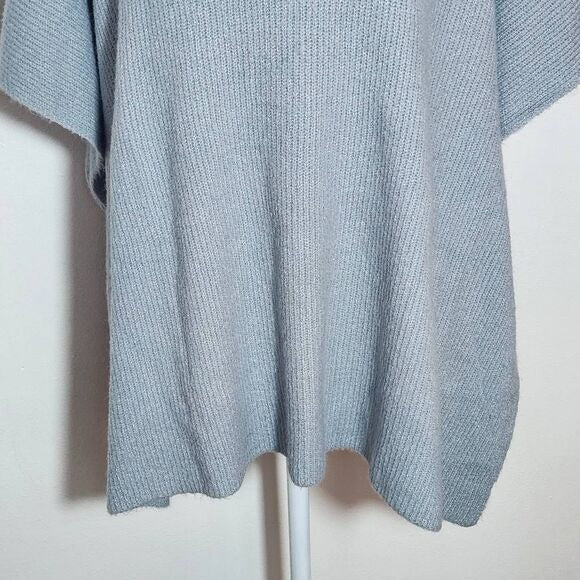 Charlie Paige Gray Turtleneck Poncho Sweater One Size, New