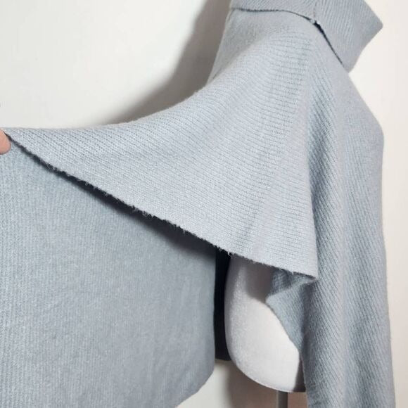 Charlie Paige Gray Turtleneck Poncho Sweater One Size, New