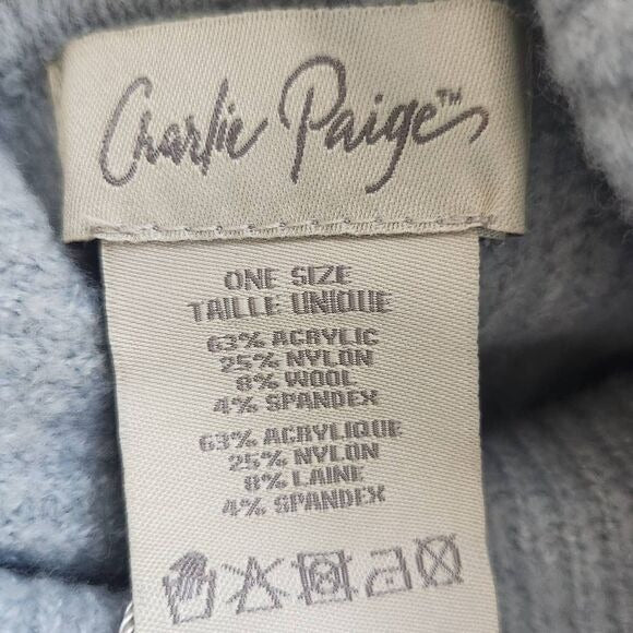 Charlie Paige Gray Turtleneck Poncho Sweater One Size, New