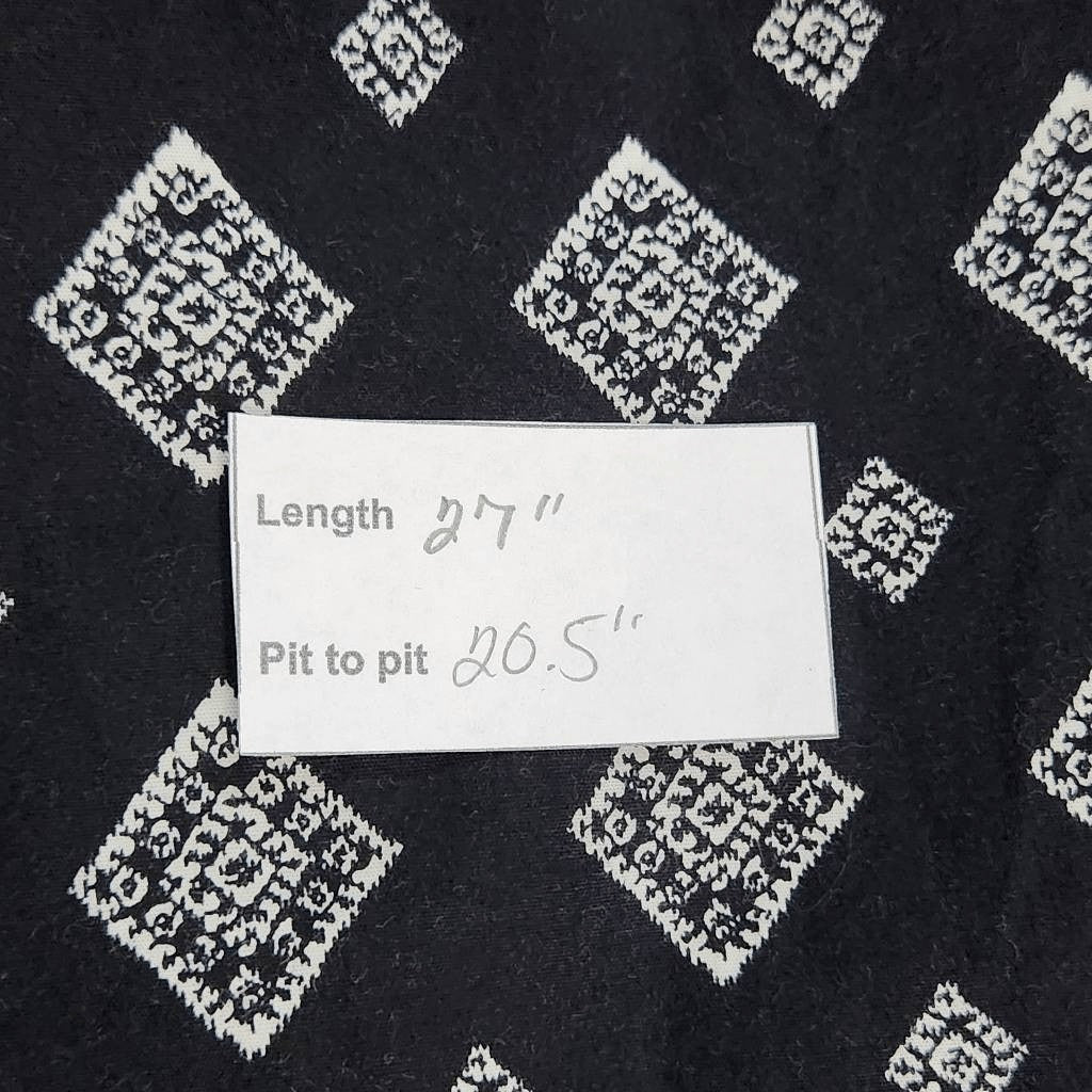 Time and Tru Black and White Print Sleeveless Blouse NWT Size Large 12-14
