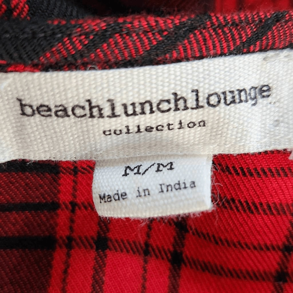 BeachLunchLounge Red Plaid Sheath Dress Size Medium Red and Black Mini Dress