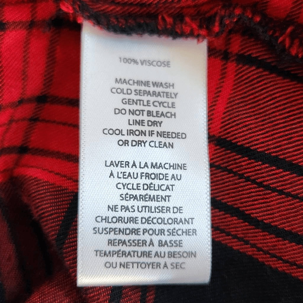 BeachLunchLounge Red Plaid Sheath Dress Size Medium Red and Black Mini Dress