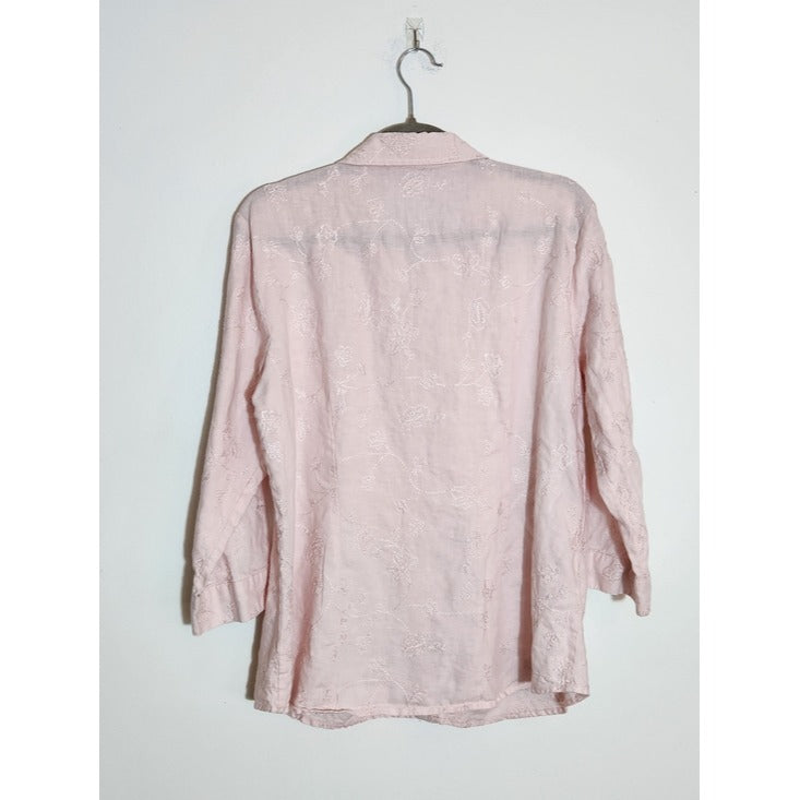 Cambridge Dry Goods Pastel Pink Linen Button Down Shirt Size XL