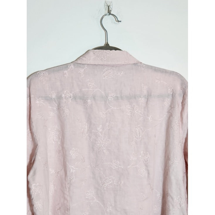 Cambridge Dry Goods Pastel Pink Linen Button Down Shirt Size XL