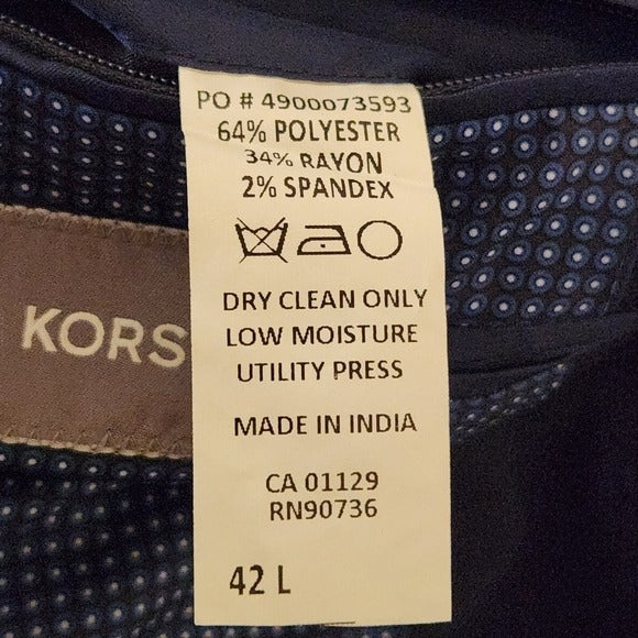 Michael Kors Mens Navy Two-Button Sport Coat Size 42L
