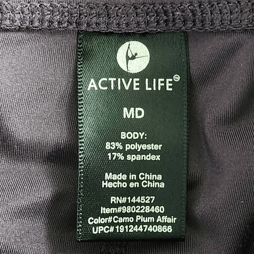 Active Life Purple Camo Capri Leggings Size Medium Purple Leggings