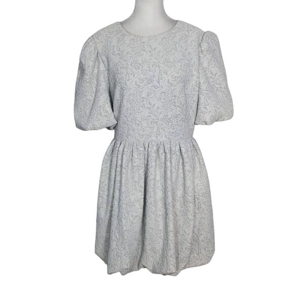 Antonio Melani x Nicola Bathie Silver Bubble Hem Dress NWT Size 10