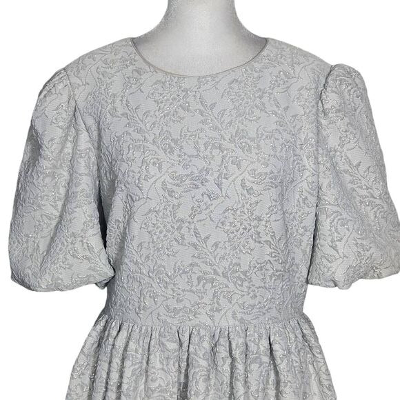 Antonio Melani x Nicola Bathie Silver Bubble Hem Dress NWT Size 10