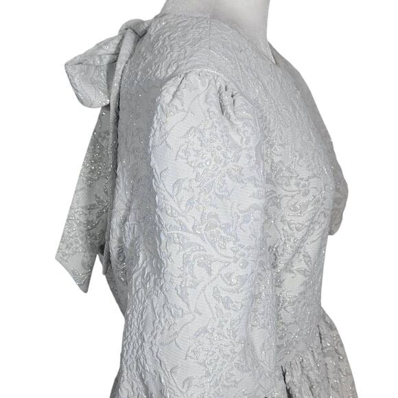 Antonio Melani x Nicola Bathie Silver Bubble Hem Dress NWT Size 10