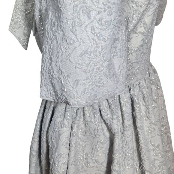 Antonio Melani x Nicola Bathie Silver Bubble Hem Dress NWT Size 10