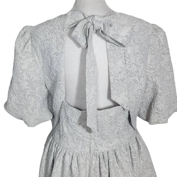 Antonio Melani x Nicola Bathie Silver Bubble Hem Dress NWT Size 10