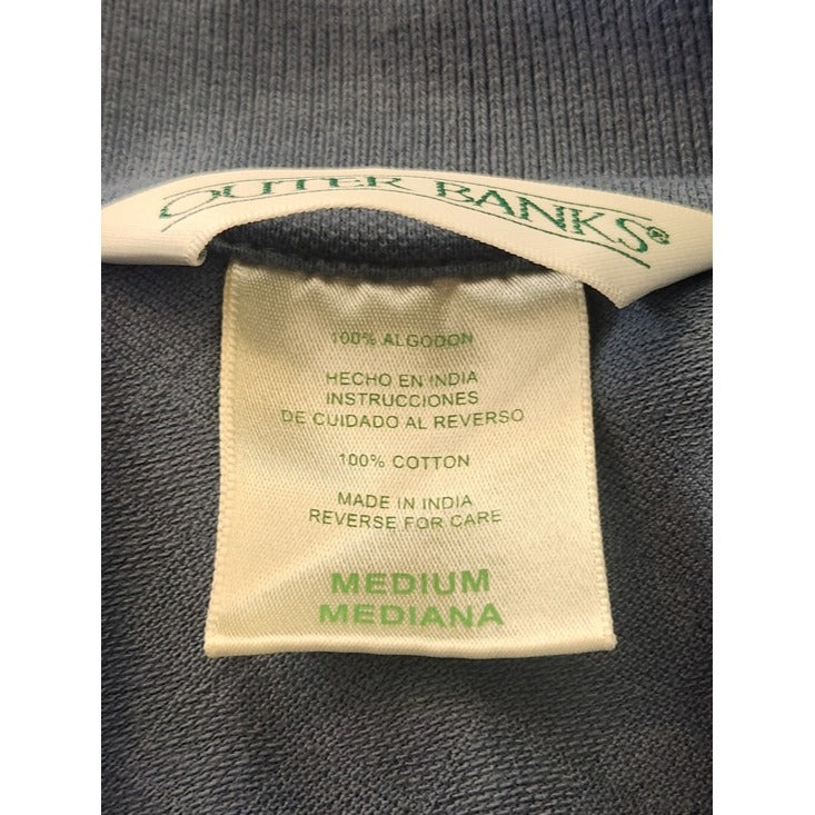 Outer Banks Slate Blue Tonal Argyle Sleeveless Polo with White Trim Size Medium