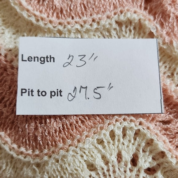 POL Pink and White Oversized Sweater Size Small Pink Distressed Sweater