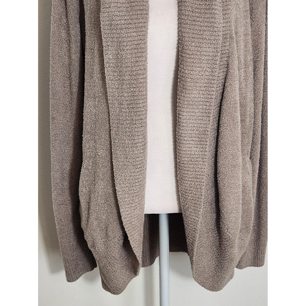 Barefoot Dreams Taupe Tan CozyChic Lite Open Front Cardigan Sweater Size Medium