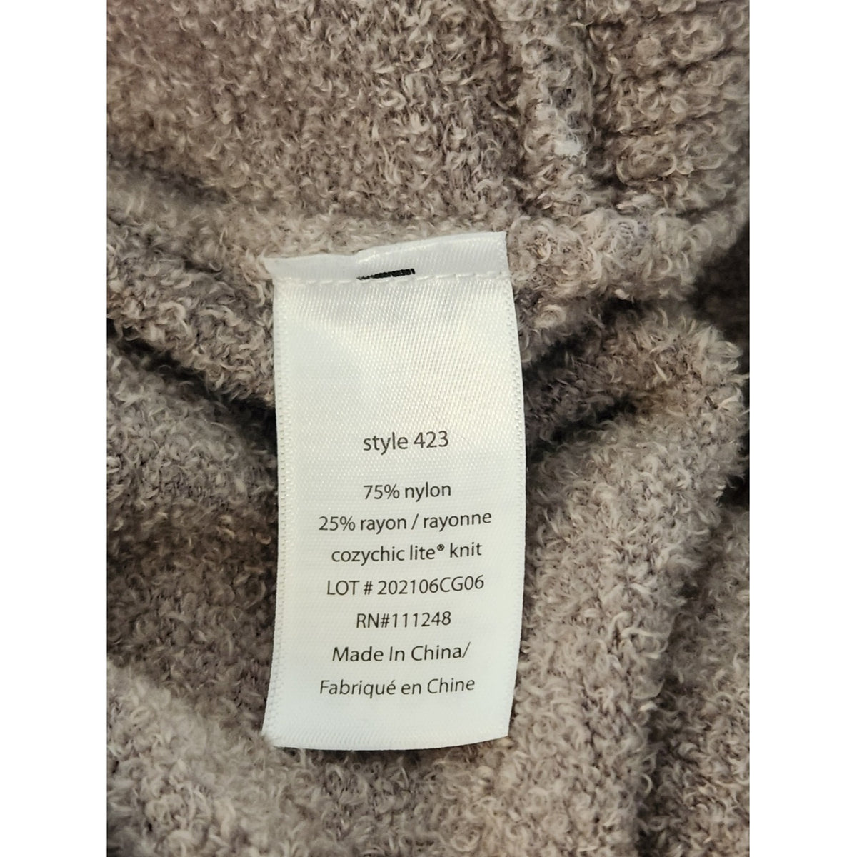 Barefoot Dreams Taupe Tan CozyChic Lite Open Front Cardigan Sweater Size Medium