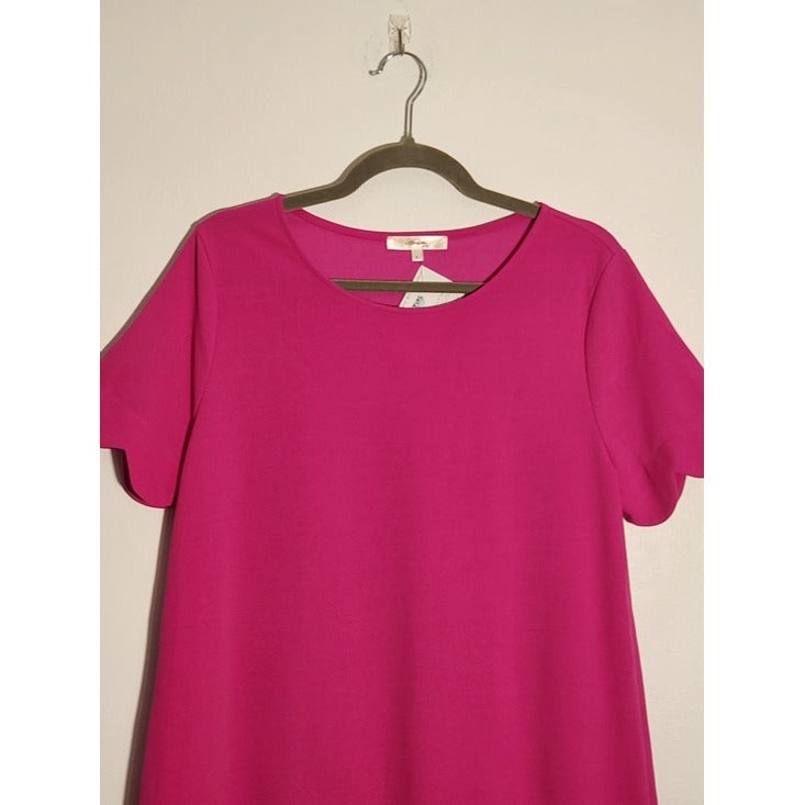 Andree by Unit Hot Pink Mini Shift Dress Size Large NWOT Wedding Guest Dress