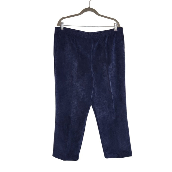 Alfred Dunner Navy Corduroy Pull-On Pants Size 12