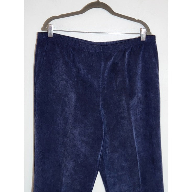 Alfred Dunner Navy Corduroy Pull-On Pants Size 12