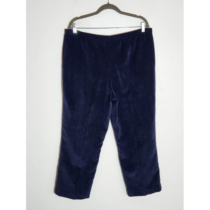 Alfred Dunner Navy Corduroy Pull-On Pants Size 12