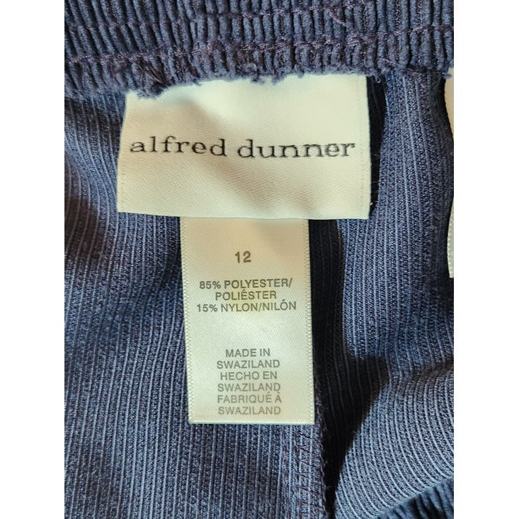 Alfred Dunner Navy Corduroy Pull-On Pants Size 12