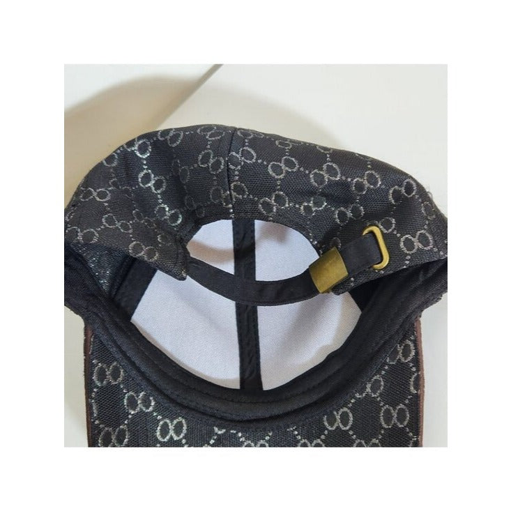 Womens Black and Metallic Silver Baseball Hat One Size