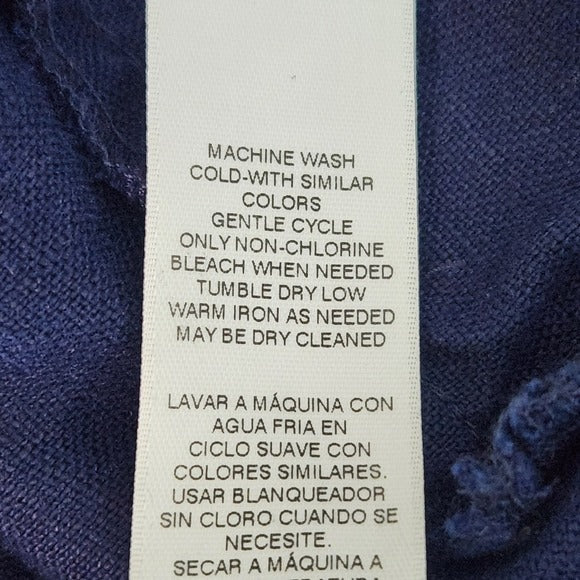 Chico's Navy Linen Jacket Size Medium Chico's Navy Cropped Jacket