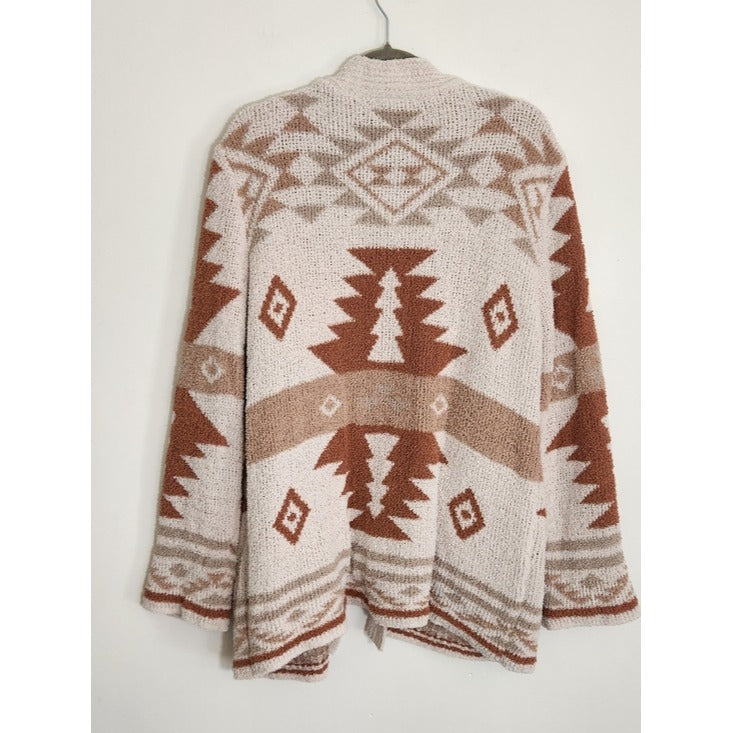 Altar'd State Cream and Brown Western Aztec Cardigan Sweater Size Medium