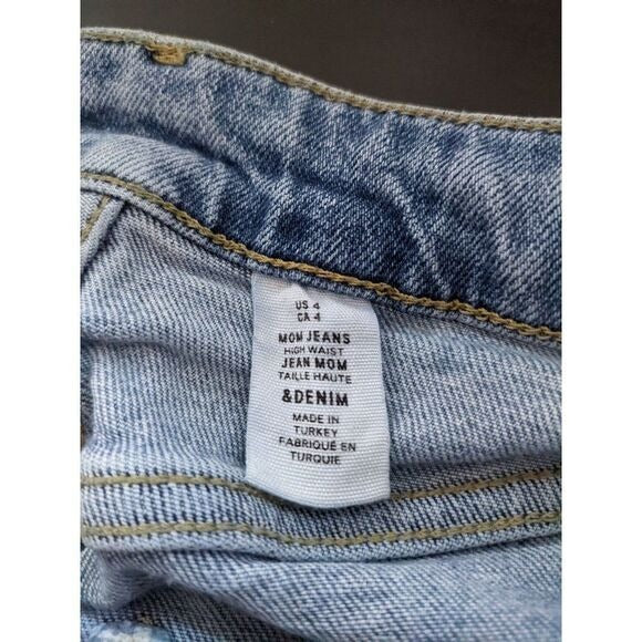 &Denim Button-Fly High Waisted Mom Jeans Size 4