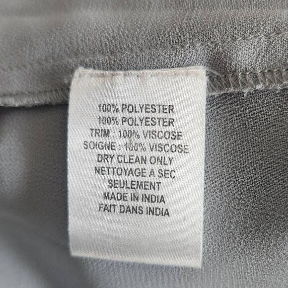 Sains Gray Sheer Boho Blouse with Embellished Sleeves Size Medium