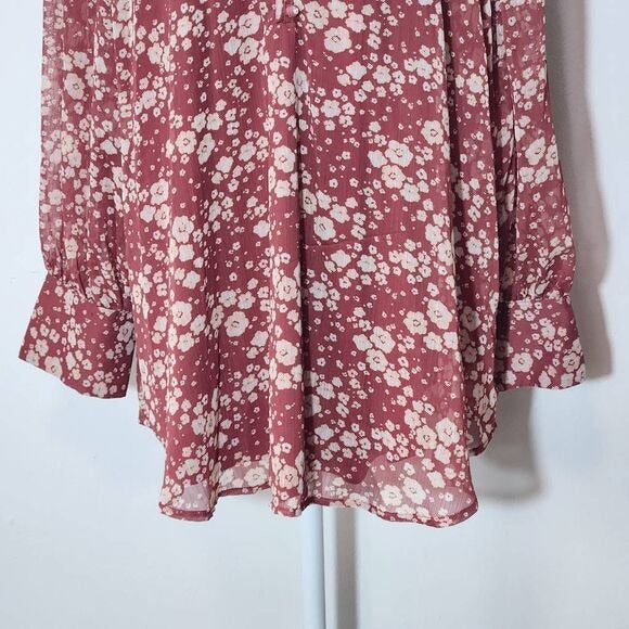 Lauren Conrad Floral Blouse Size XXL Plus Size Flowy Boho Blouse