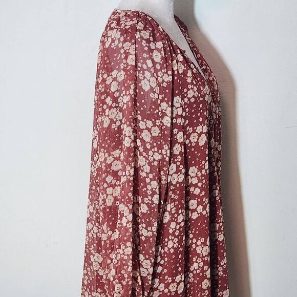 Lauren Conrad Floral Blouse Size XXL Plus Size Flowy Boho Blouse