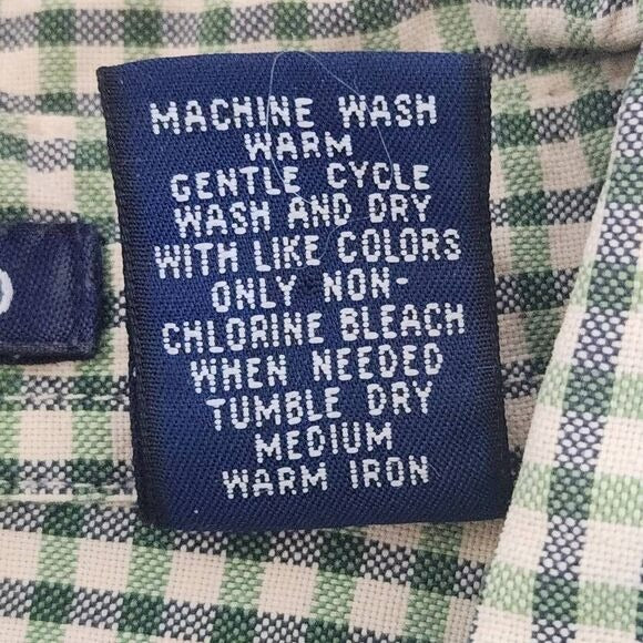 Gap Green Check Oxford Button Down Shirt Size XL Preppy Green Button Down Shirt