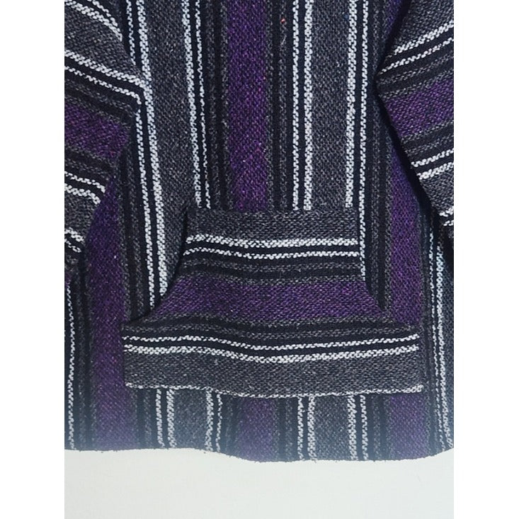 Canyon Creek Purple and Black Woven Baja Hoodie Pullover Size XL
