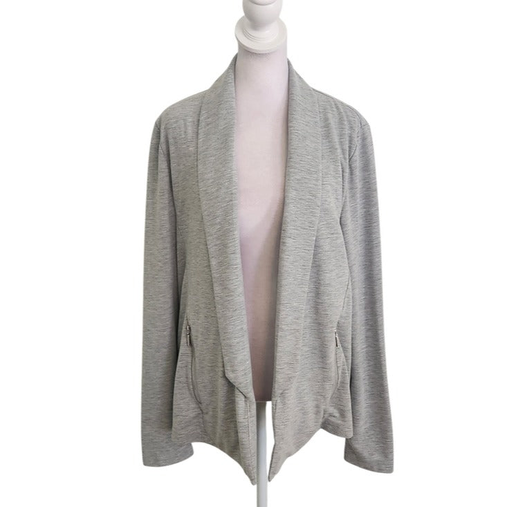 Lemon Tart Heather Gray Open Front Knit Cardigan Size Large