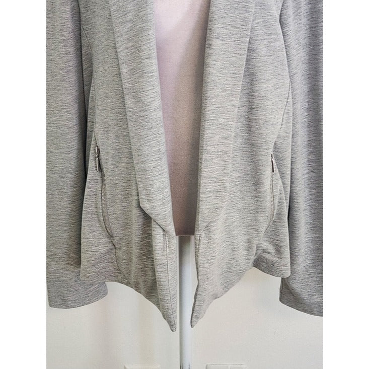 Lemon Tart Heather Gray Open Front Knit Cardigan Size Large