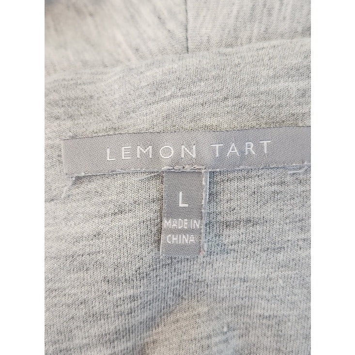 Lemon Tart Heather Gray Open Front Knit Cardigan Size Large