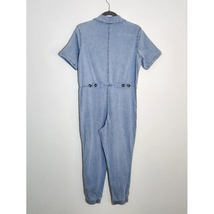 No Boundaries Light Wash Denim Jogger Jumpsuit Size Medium NWT
