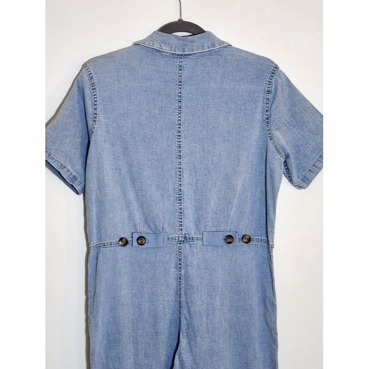 No Boundaries Light Wash Denim Jogger Jumpsuit Size Medium NWT