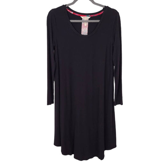 Matilda Jane Black Long Sleeve Shift Dress with Red Floral Panel Size Small