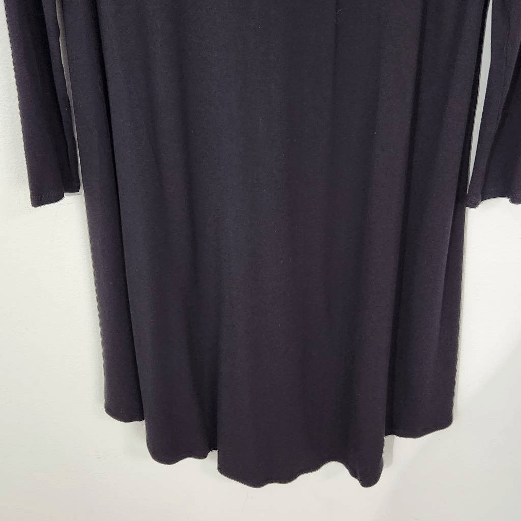 Matilda Jane Black Long Sleeve Shift Dress with Red Floral Panel Size Small