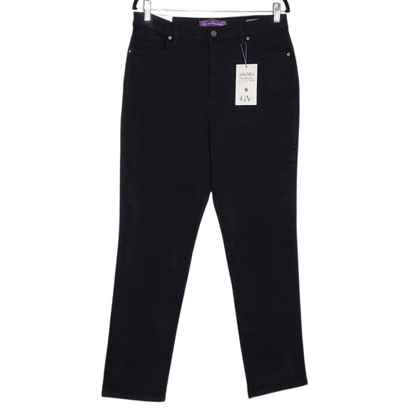 Gloria Vanderbilt Black Tapered Slimming Jeans Size 12, New