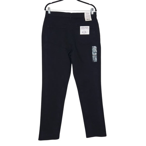 Gloria Vanderbilt Black Tapered Slimming Jeans Size 12, New