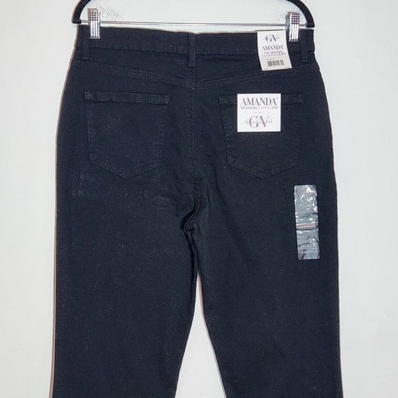 Gloria Vanderbilt Black Tapered Slimming Jeans Size 12, New