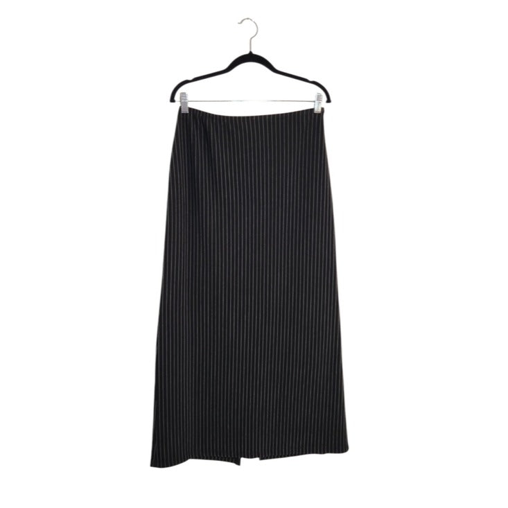 Rikki J Vintage Black Pinstripe Maxi Skirt Size Medium