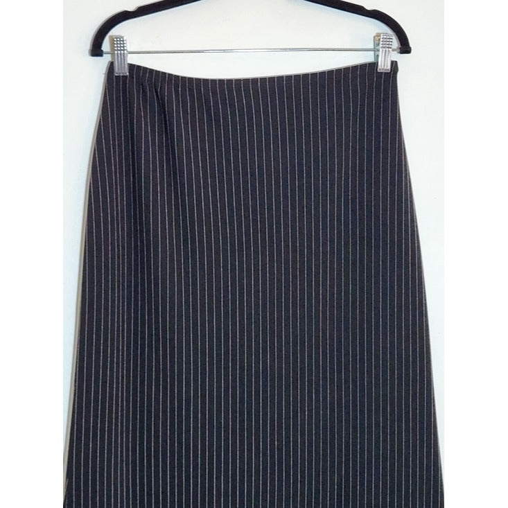 Rikki J Vintage Black Pinstripe Maxi Skirt Size Medium