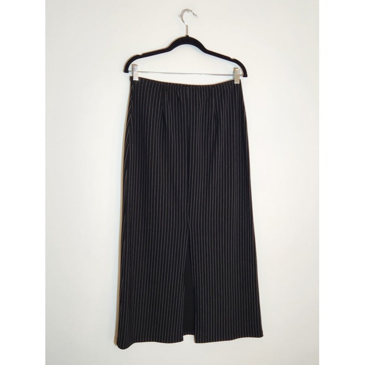 Rikki J Vintage Black Pinstripe Maxi Skirt Size Medium