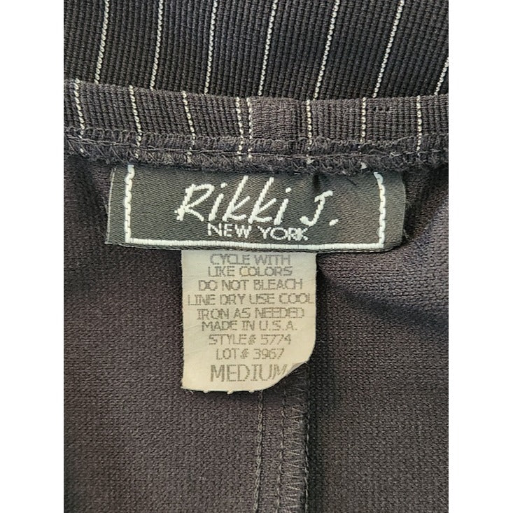 Rikki J Vintage Black Pinstripe Maxi Skirt Size Medium