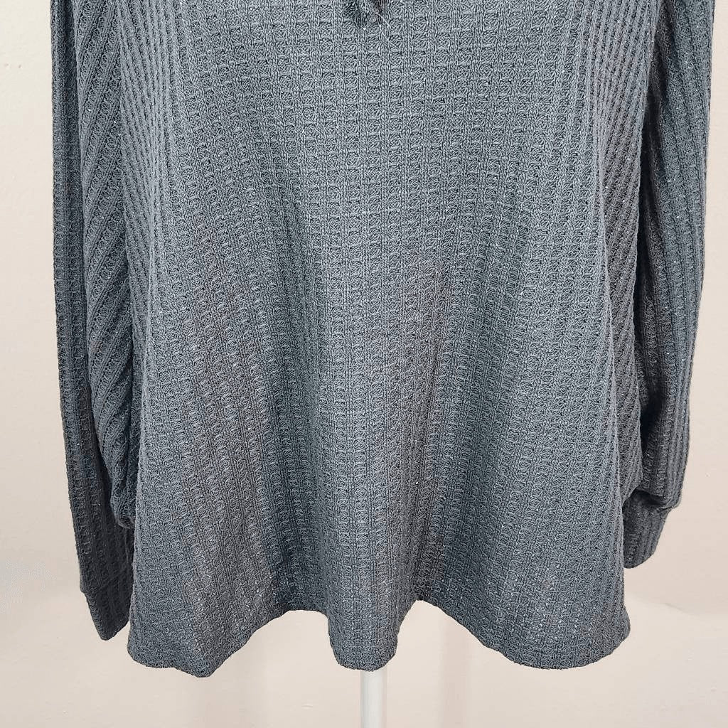 Chaser Blue Ribbed Knit Hoodie NWT Size Medium Teal Blue Hoodie