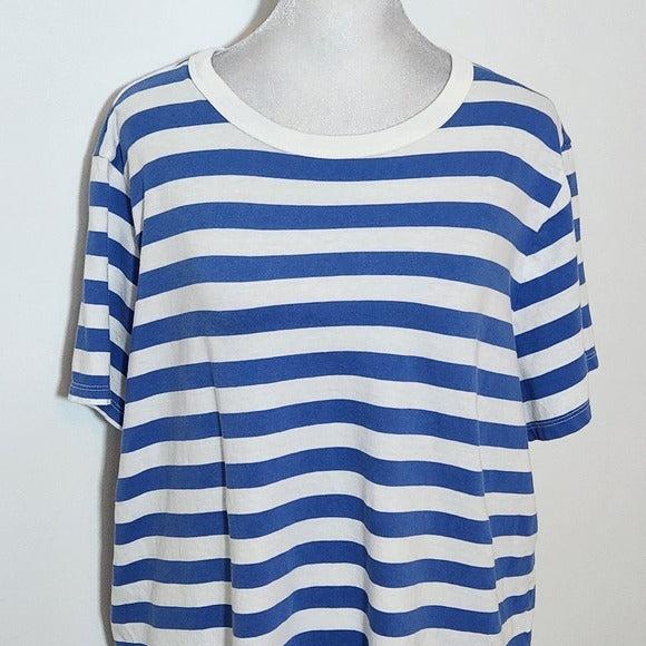 Old Navy Everywhere Tee Blue and White Stripe Short Sleeve Top Size XL